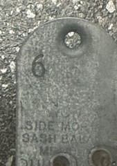 ACME Sash balances Side Mount type, Number 6 New (ONE Sash Balances ONLY)