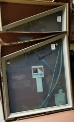 Andersen 400 Series Trapezoid Roof Pitch Windows 3 Window Set Sandtone 144″x72″