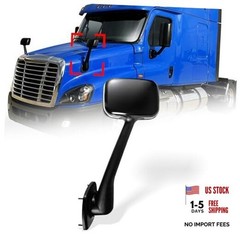 Black Hood Mirror for Freightliner Cascadia 2008-2017, Driver/ Left Side
