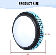 2PCS Bling Car Blind Spot Mirror, 2″ Crystal Rhinestone HD Gl Color: Lake Blue