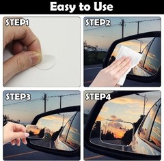2Pcs Square Blind Spot Mirrors, 360-Degree Adjustable Wide Angle Convex Rearview