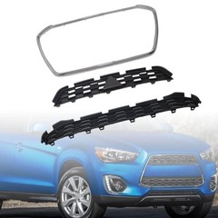 Chrome Black Upper Front Grille W/Surround Trim 6402A276 Compatible with