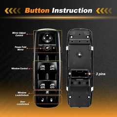 1 AUTO Power Window Switch for Chrysler Pacifica 17 Window Control Switch for