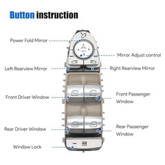 Power Window Switch Front Driver Side 3 Pins Compatible with Mercedes Cream