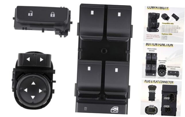 Power Window Control Switch Button & Door Lock & Mirror Switch Front Driver
