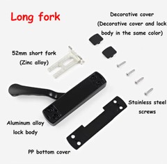 Left right Universal Aluminum Alloy Internal & External Flat Handle For Window