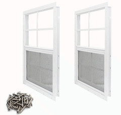 NeatiEase 2 Pack Shed Windows 12×18 Tempered Glass w/ Screen