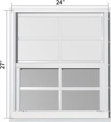 Flush Mount Shed Windows 24” W x 27” H – Durable Aluminum Frame, 2 Pack