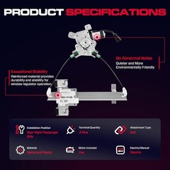 Rear Passenger Side Power Window Regulator with Motor (2 Rear Passenger (RH)