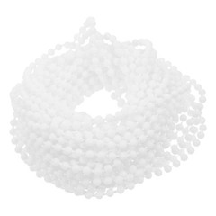 White Continuous Beaded Chain Replacement for Roller Blinds Pom Material