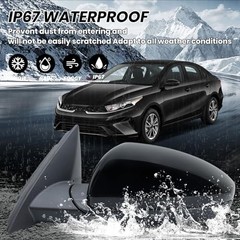 Left Driver Side Mirror Compatible with 2019 2020 2021 2022 2023 L-3 Pins black