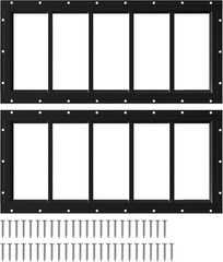 Modern 10″x29″ Transom Windows with Durable Aluminum Frame – Set of 2 in Black