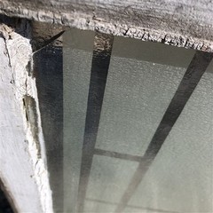 Etched Frosted Clear Glass Vintage Church Window, Architectural Art Glass, G,