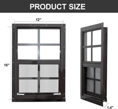 Aluminum 12×18 Shed Windows with Tempered Glass – 2 Pack for Easy Installation