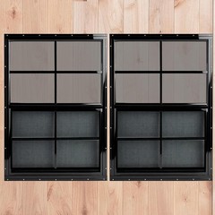 24″ x 36″ Black Shed Windows 2 Pack,Small Windows with Tempered Glass – Flush.