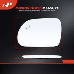 Left Driver Side Non-Heated Mirror Glass with Backing Plate Compatible with