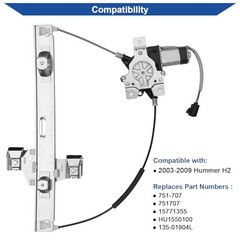 Power Window Regulator with Motor Compatible with Hummer Rear Left Driver Side