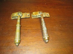 lot of 2 old Antique reclaimed brass window handle lock pull handle