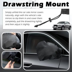 2PCS Side Mirror Covers, Drawstring Design for Dust and Snow Protection, Winter