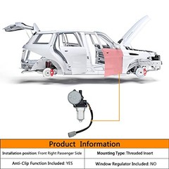 5 pins Front Right Passenger Side Power Window Motor Compatible with Lexus