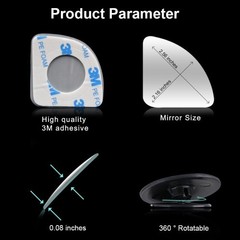 Blind Spot Mirror, 2 Inch Frameless Convex Rearview Mirror for C Style: Sector