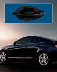Exterior Door Handle, Front Driver Left Side, Black Plastic, 2003-2008