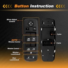 1 AUTO Power Window Switch for Ram 1500 2014-2015 Window Control Switch for