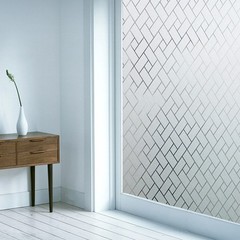 1 Pack Reusable Silver Window Privacy Film Non Adhesive Frosted Decorative Film