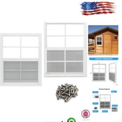 Versatile 18″x23″ Tempered Glass Shed Windows – 2 Pack for Easy Installation