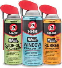 Rvcare Window & Track Dry Lube with SMART STRAW SPRAYS 2 WAYS, 10 OZ [6-Pack]
