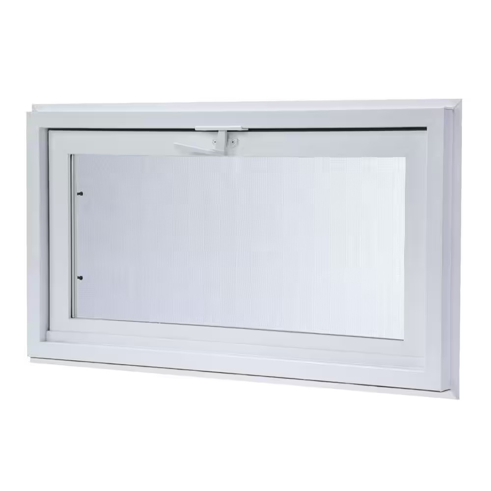 32.25 In. X 22.25 In. White Double-Pane Insulated Glass Hinged Vinyl Hopper Insw