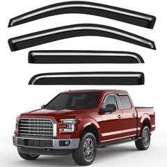 Window Rain Guards Fit for 2009-2014 Ford F150 SuperCrew Cab, Outside-Mount E…