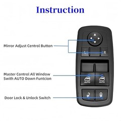 Master Power Window Switch Control Compatible with 2015-2022 Dodge Challenger