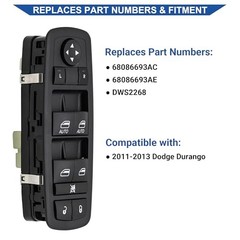 Master Power Window Switch Button Front Left Driver Side Compatible with 2011