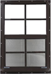 Shed Windows & More 12″ w x 18″ t Black Flush Aluminum shed Windows Tempered