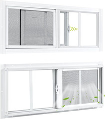2 Pack Shed Windows, 10″X18″ Sliding Windows, Transom Window with Tempered Glass