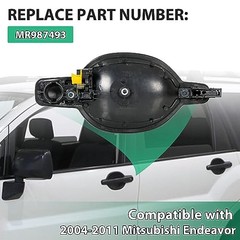 Outside Door Handle Black Textured Compatible with Mitsubishi Rear Left