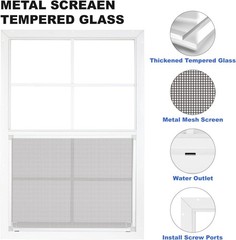Weather Resistant 24″ x 36″ Shed Windows Set with Tempered Glass & Metal Frame