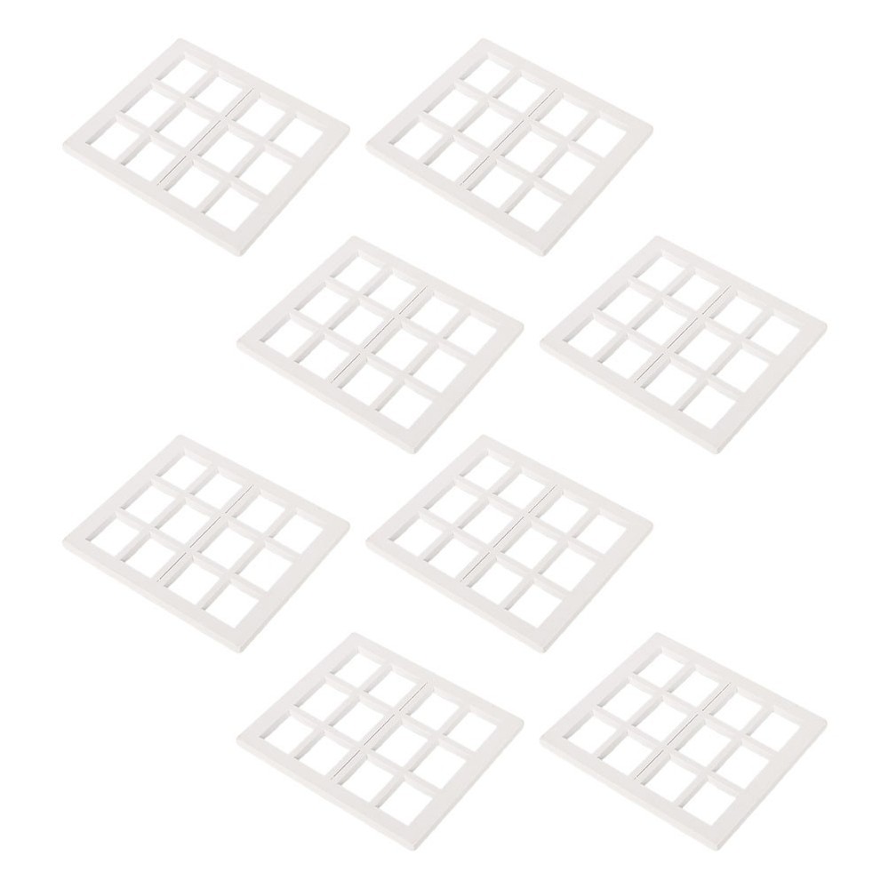 8Pcs White Wooden Miniature Window Frames for Dollhouse Sturdy DIY Craft Decor