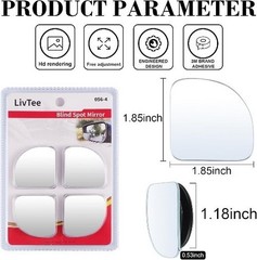 Blind Spot Mirror, Fan HD Glass Frameless Convex Rea Color: FanSize: Pack of 4
