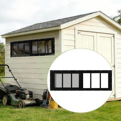 2 Pack 12″x29″ Black Sliding Shed Windows with Tempered Glass & Screen