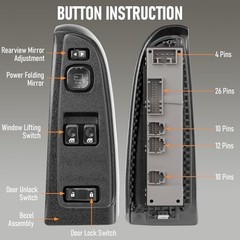 15883322 Driver Side Power Window Switch & Black Bezel Assembly/Fold Mirror |
