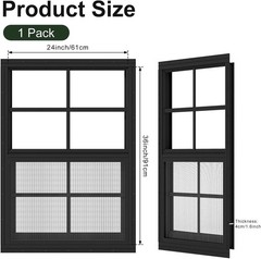 2 Pack Shed Windows 24″ x 36″ Flush Mount Window with Tempered Glass,House Sm…