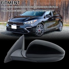 Left Driver Side Mirror Compatible with 2019 2020 2021 2022 2023 L-3 Pins black