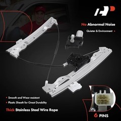 Window Regulator and Motor Assembly with 6-Pin Connector Compatible with
