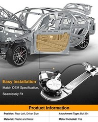 Electric Power Window Regulator with Motor Compatible with Rear Driver (LH)