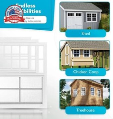 PRO FLEX 2 Pack Shed Window 18″ x 23″ – Ultra Thick White Aluminum Flush Mount w