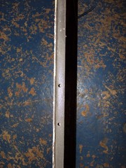 Vintage Leaded Brown Glass Steel Casement Window, 36 3/8″ x 20″