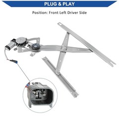 748-212 Window Regulator with Motor, Compatible with Front Left Driver Side