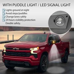 Driver Side Door Mirror for 2019-2024 Chevy Silverado 1500, with Heated Left